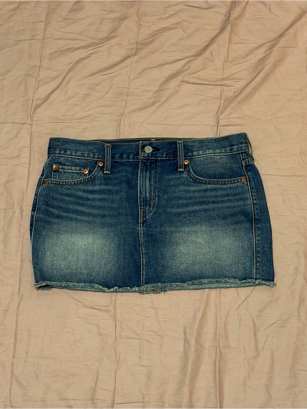Levi's Faded Blue Denim Mini Skirt
